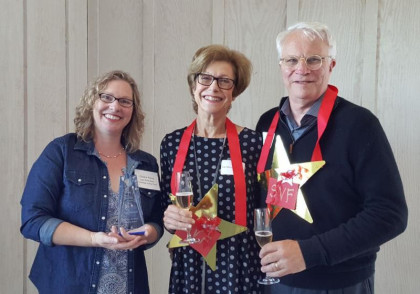Cristin Felso, executive director of Sonoma Teen Services, at left, with Star Award honorees Pat Meier-Johnson and Russ Johnson