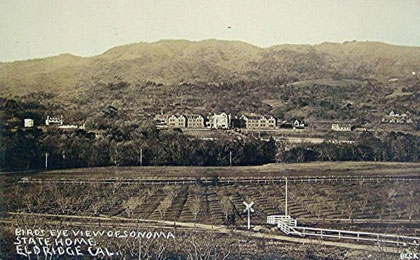 The Home for the Care and Training of Feeble Minded Children, on the eastern slopes of Sonoma Mountain, in 1910. 